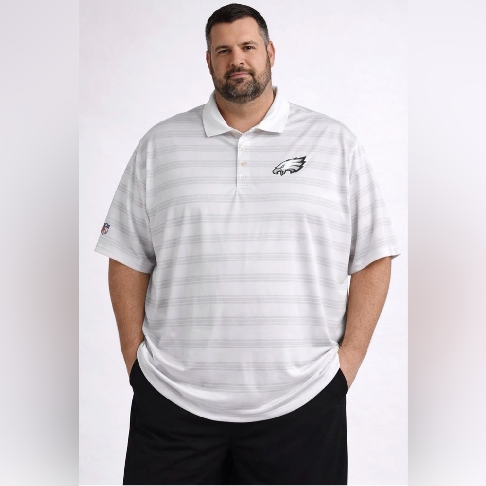 Nike Dri-Fit Philadelphia Eagles NFL On Field Polo 4XL White Striped